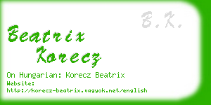 beatrix korecz business card